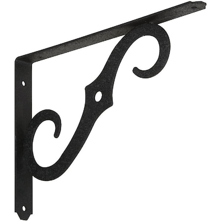 National 152 10 In. D. x 7 In. H. Black Steel Ornamental Shelf Bracket/Plant Hanger N229450